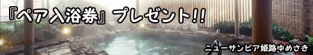 ご応募いただいた方の中から抽選で10名様に『ペア入浴券』をプレゼント!!