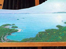 上・賀茂神社「馬足の龍」、下・室津の山から見た「播磨灘」